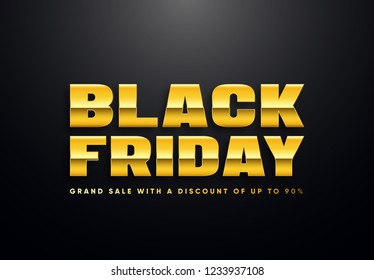 Black Friday golden vector illustration
