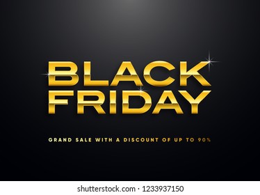 Black Friday golden vector illustration
