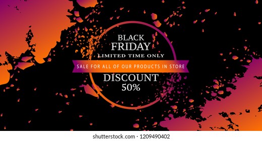 Black Friday gradient abstract background. Shopping flyer, poster. Sale. Discount card. Eps10 vector illustration