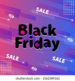Black friday gradient banner. Sale poster template. Big Sale, super discounts banner