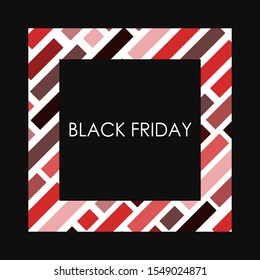 Black Friday graphic design for poster banner with framed pattern