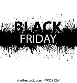 Black Friday grunge background. Seamless paint splashes. Vector illustration.
