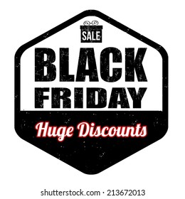 Black friday grunge rubber stamp on white, vector illustration