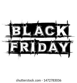 Black friday grunge text background with frames