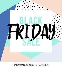 Black Friday. Hand drawn brush lettering, typography, creative calligraphy, brush pen lettering. design, holiday greeting card, invitation, flyers, posters, banner, Black Friday Sale