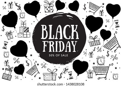 Black Friday hand drawn illustration