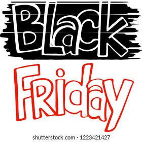 Black friday. Hand drawn lettering. Total sale and discounts! Special offer, business theme.