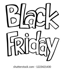 Black friday. Hand drawn lettering. Total sale and discounts! Special offer, business theme.