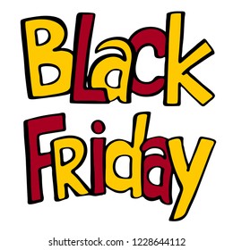Black friday. Hand drawn lettering. Total sale and discounts! Special offer, business theme.