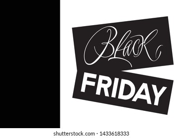 Black Friday - hand drawn lettering on black background. Vector illustration for offer or sale advertising design, posters, commerce, flyers, leaflets, online stores, discount shopping, banners, web.