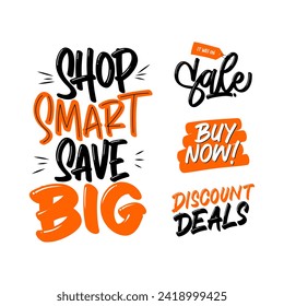 Black friday hand lettering, handwriting and typography vector set illustration. Promotional and marketing headline composition.