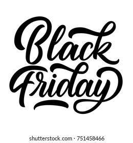 Black friday hand lettering, isolated on white background. Sale vintage type design. Vector calligraphy illustration. 