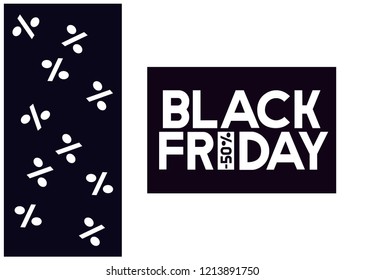 Black Friday - hand lettering; stylish white letters on black background. Vector illustration for banners, prints, stickers, posters and flyers, badges, promo, online stores, web.
