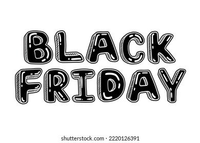 Black Friday Hand Written Black Friday Ink Text Isolated on White Background Vintage Style Alphabet Black Friday Creative Text Element November 2022 Super Sale Vector Design Background Big Sale.