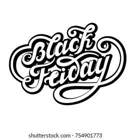 Black Friday hand written logo in vector.