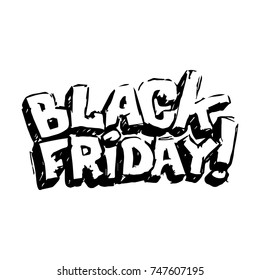 Black friday hand-drawn sale banner. vector template