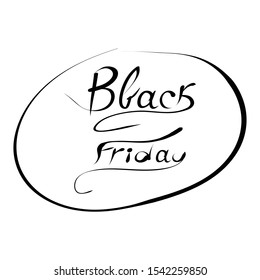 Black Friday  handmade lettering for logo, banners, labels, badges, prints, posters, web. Vector illustration.