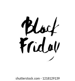 Black Friday handwritten text isolated on white background. brush lettering for promotion of sale.