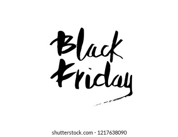 Black Friday handwritten text. Lettering for promotion isolated on white background.