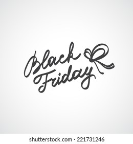 black friday, handwritten text on white background