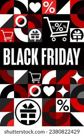 Black Friday. Holiday concept. Template for background, banner, card, poster with text inscription. Vector EPS10 illustration