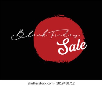 Black Friday Holiday Sale Banner on Black Brush Stroke Background