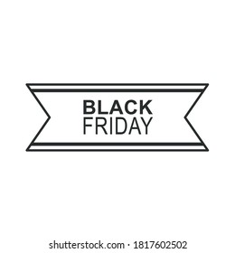 black friday, horizontal banner minimalist design icon silhouette style vector illustration