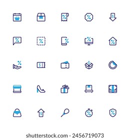 Colección Black Friday Icon. Pixel Perfect Shopping Icono 2D de estilo de color seminegrita