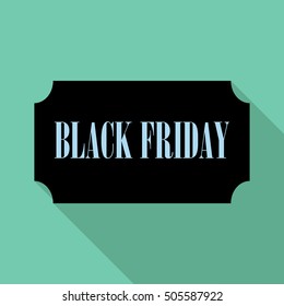 Black Friday icon. Flat illustration of Black Friday vector icon for web isolated on turquoise background