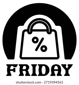 Ilustración vectorial de línea de icono de Black Friday