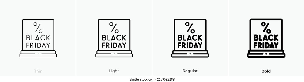 black friday icon. Linear style sign isolated on white background. Vector illustration.