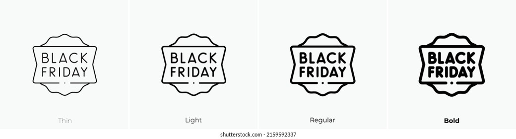 black friday icon. Linear style sign isolated on white background. Vector illustration.
