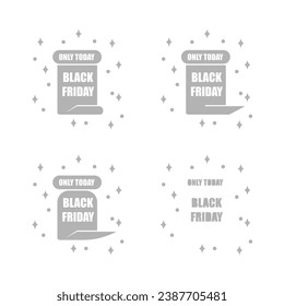 icono de viernes negro en fondo blanco, ilustración vectorial
