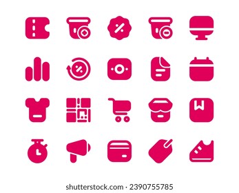 Black Friday Icon Pack gefüllt Stil. E-Commerce Icons Collection Perfekt für Websites, Landing Pages, Mobile Apps und Präsentationen. Geeignet für die Benutzeroberfläche oder die Benutzeroberfläche UX.