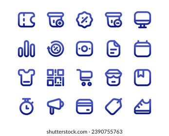 Black Friday Icon Pack Gradient Outline Style. E-Commerce Icons Collection Perfect for Websites, Landing Pages, Mobile Apps, and Presentations. Suitable for User Interface or User Experience UI UX.