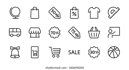 Black Friday Icon Set contiene paquetes de descuento, promociones, carrito de compras, grandes descuentos, carrito de compras y más. Icono modificable, iconos vectoriales.
