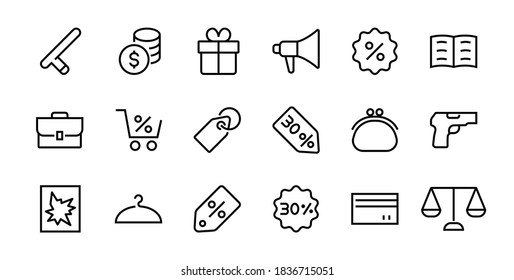 Black Friday Icon Set contiene paquetes de descuento, promociones, carrito de compras, grandes descuentos, carrito de compras y más. Icono modificable, iconos vectoriales.