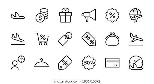 Black Friday Icon Set contiene paquetes de descuento, promociones, carrito de compras, grandes descuentos, carrito de compras y más. Icono modificable, iconos vectoriales.