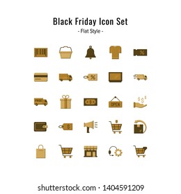 black friday icon set. black friday icons vector. flat icon style design