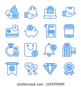 Black Friday icon set, shopping commerce market store shop, 