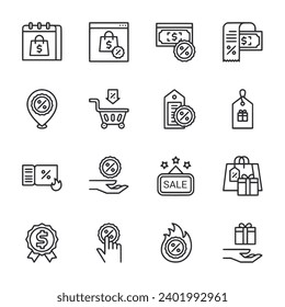 Black Friday icon set vector illustration