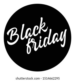 black friday icon. black friday sign on circle black and isolated vector illustration