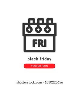 ilustración vectorial de icono de viernes negro. diseño de contorno de icono del viernes negro.