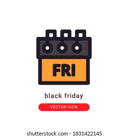 black friday icon vector illustration. black friday icon lineal color design.