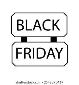 black Friday icon with white background vector stock illustration