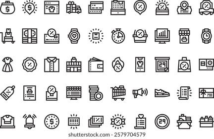 Black friday icons High-Quality Vector Icons Collection with Editable Stroke. Ideal for Professional and Creative Projects