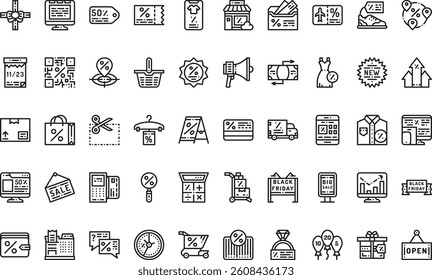 Black friday icons High-Quality Vector Icons Collection with Editable Stroke. Ideal for Professional and Creative Projects
