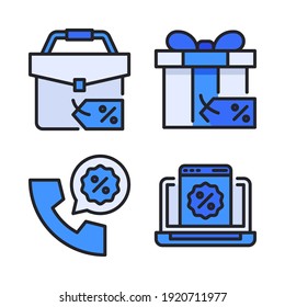 juego de iconos de viernes negro (línea rellenada) = descuento de ecommerce, correo electrónico, banner, caja registradora. Perfecto para aplicaciones móviles de sitios web, iconos de aplicaciones, presentación, ilustración y cualquier otro proyecto.