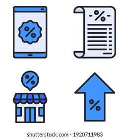 iconos negros del viernes (línea rellenada) = smartphone, factura, tienda, descuento. Perfecto para aplicaciones móviles de sitios web, iconos de aplicaciones, presentación, ilustración y cualquier otro proyecto.