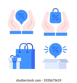 iconos negros del viernes conjunto = descuento a mano, compra a mano, bolsa de compras, descuento. Perfecto para aplicaciones móviles de sitios web, iconos de aplicaciones, presentación, ilustración y cualquier otro proyecto.